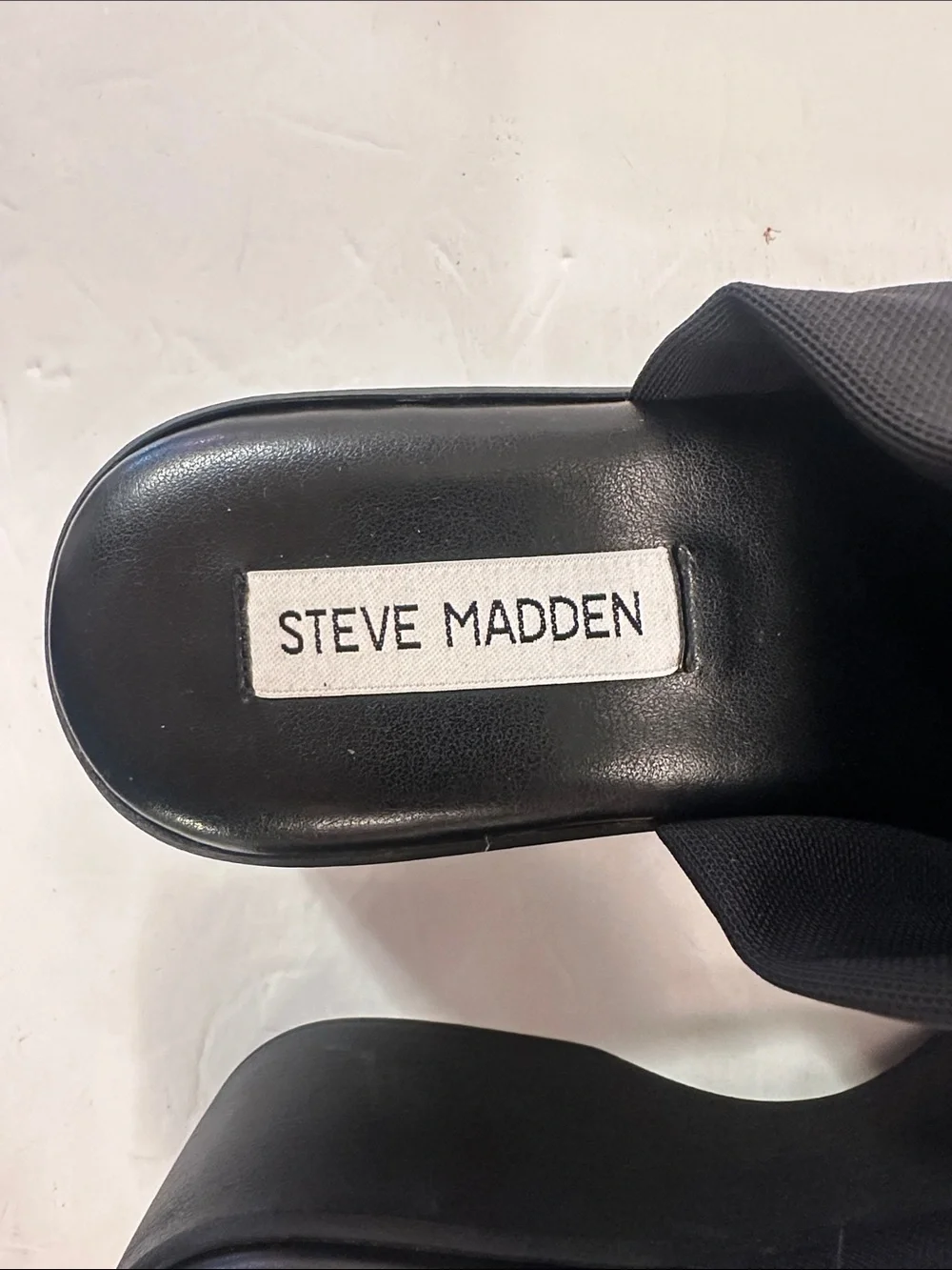 Steve Madden Black Low-Heel Slide Sandals